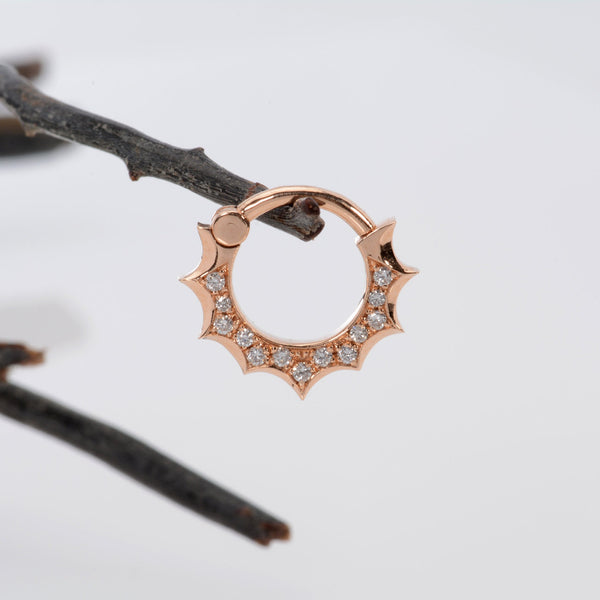 Nose Hoop 14k White Diamonds